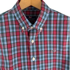 Vineyard Vines Plaid Whale Shirt Boys XL Long Sleeve Button Down